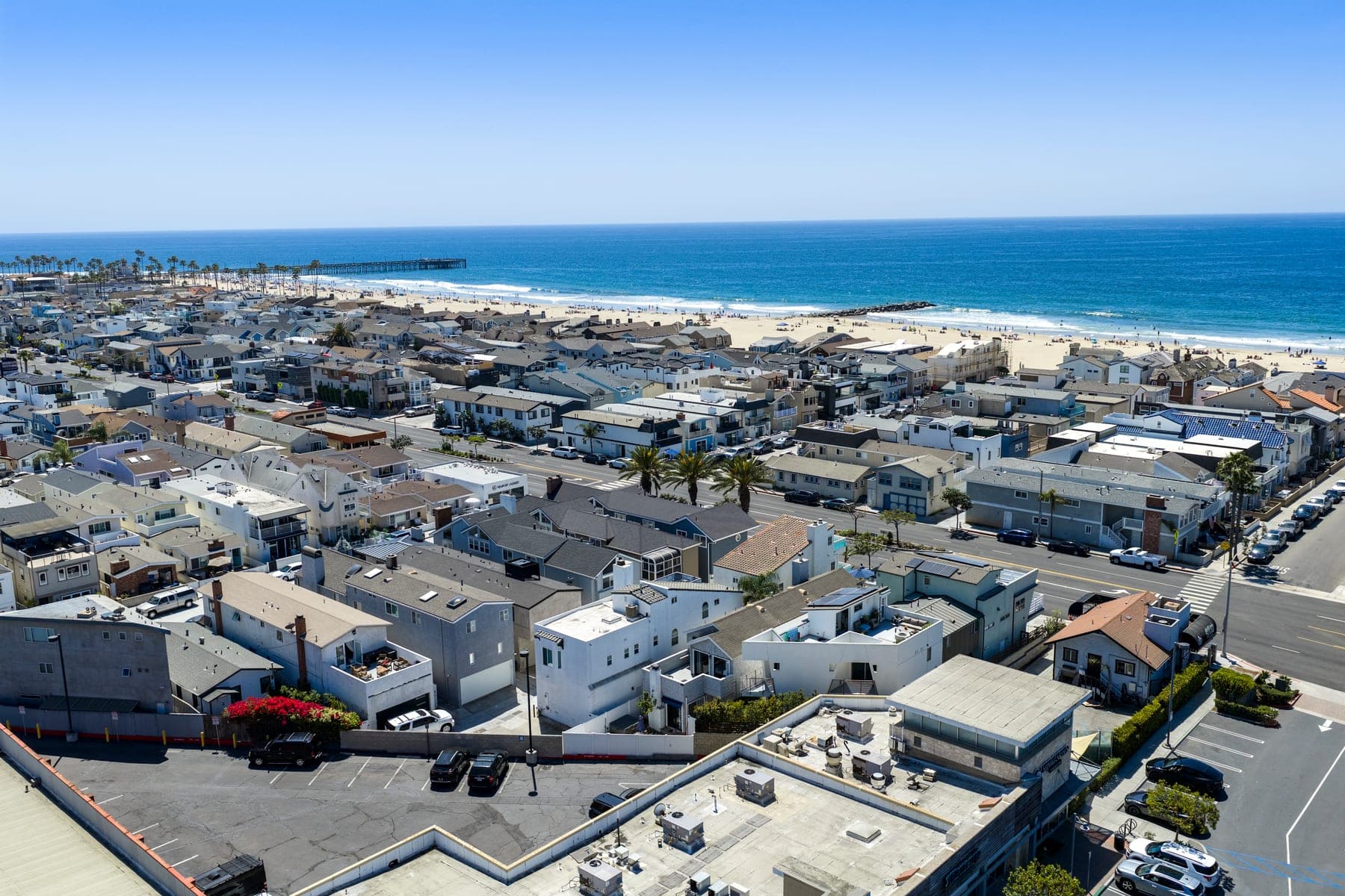 Aerial view of the beach neighborhood surrounding Newport Beach Retreat