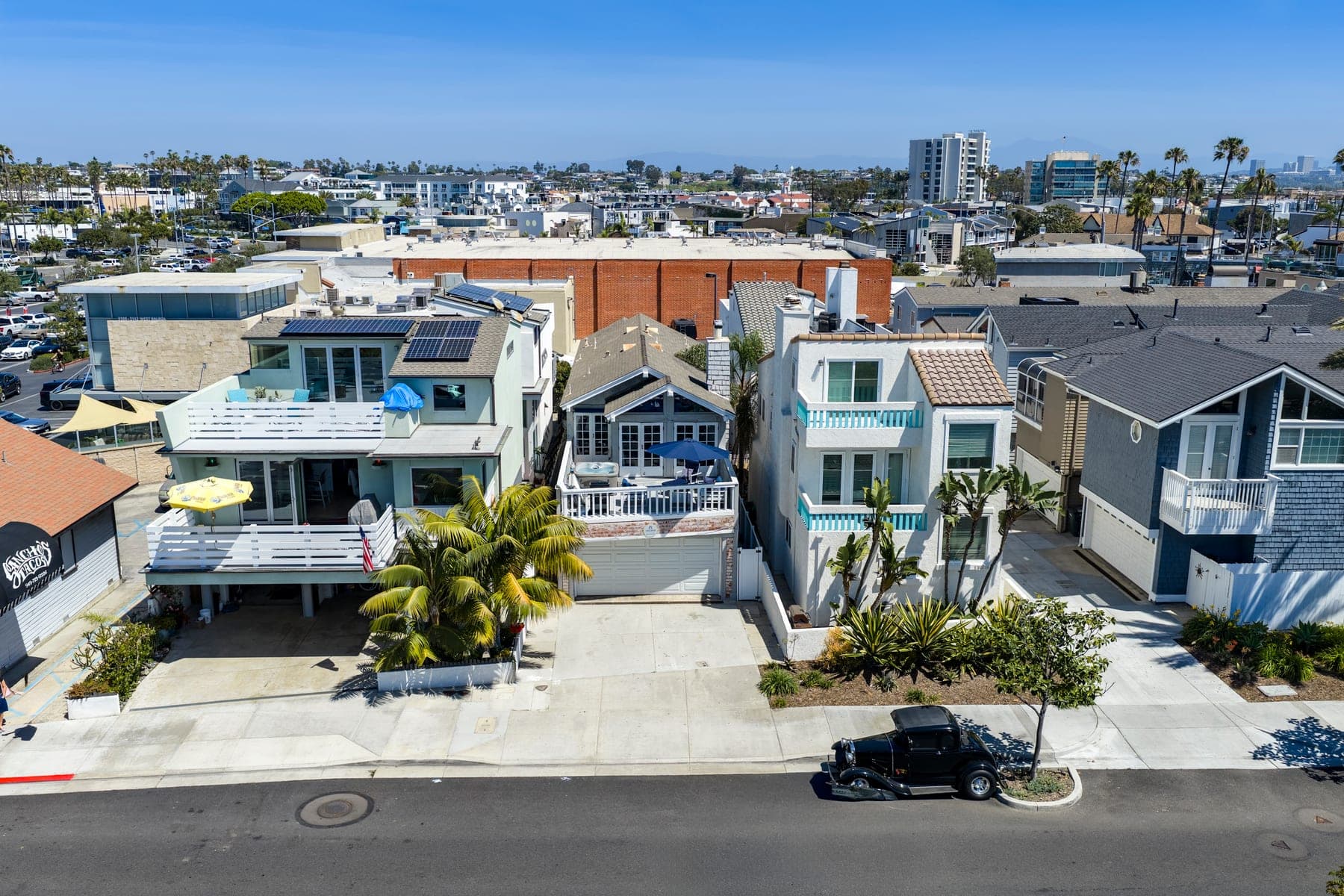 Aerial street view showing Newport Beach Retreat near the beach